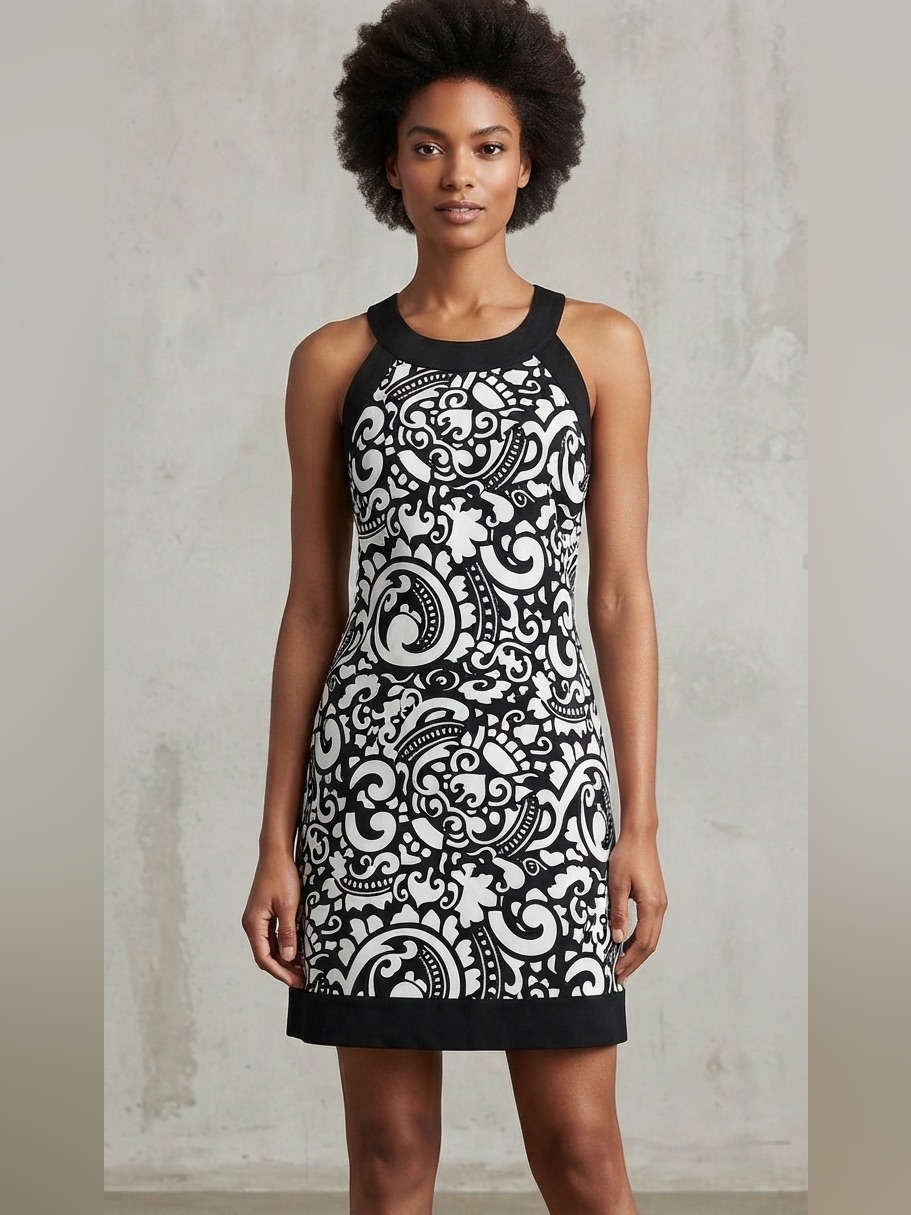Nwt White House Black Market || Woman’s % 100 Black And White Dress Size 6
